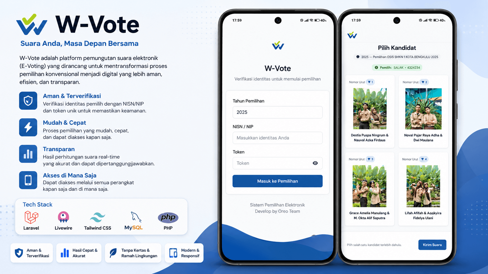 W-Vote — Sistem E-Voting Digital untuk Pemilihan yang Transparan dan Efisien